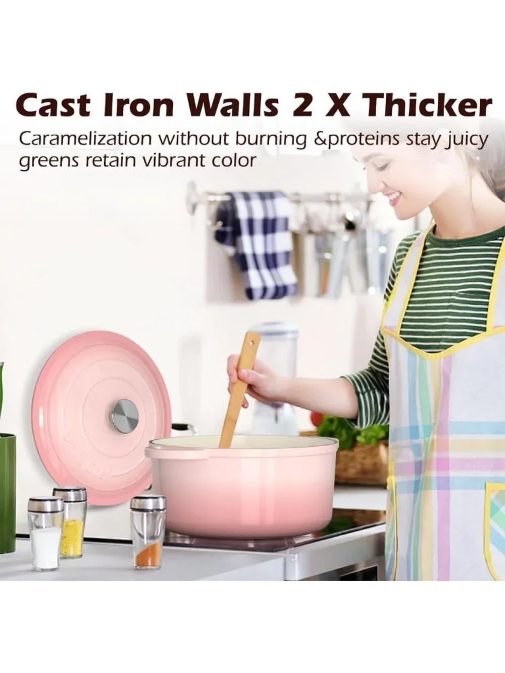 5QT Enameled Cast Iron Dutch Oven Pot with Lid - Heavy-Duty Cookware for Baking